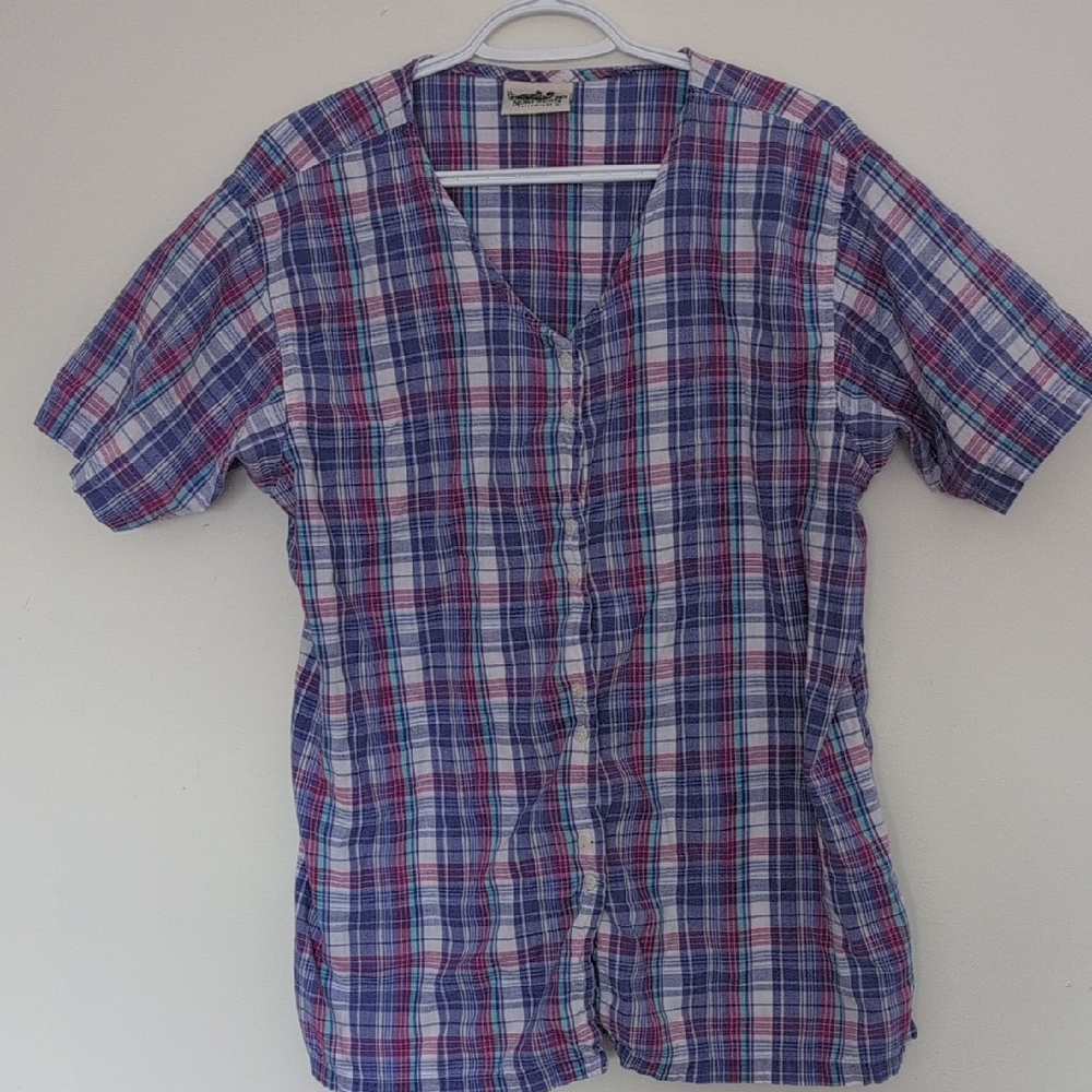Vintage Northern Reflections Cottage Core Plaid Top - Size 2X